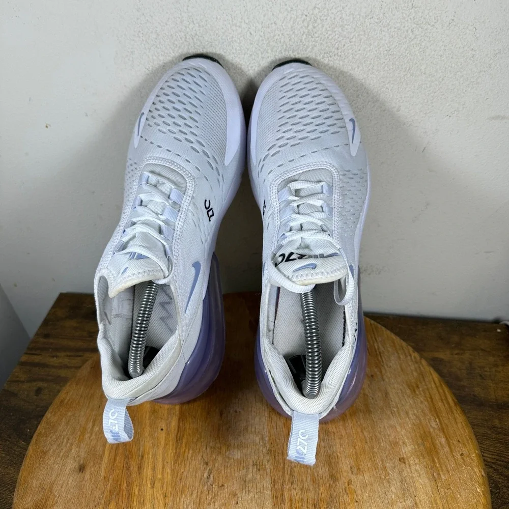 Nike Air Max 270 Womens White Light Violet Sneakers AH6789-121 Size 10